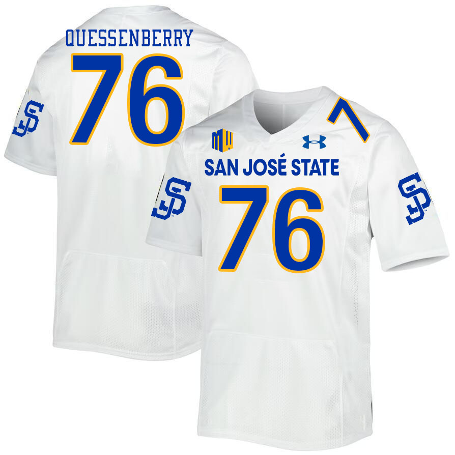 #76 David Quessenberry SJSU Jersey,San Jose State Spartans Football Jersey College Uniforms-White